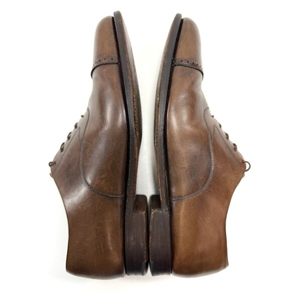 Brooks Brothers Peal & Co Shoes Mens Size 11.5 D Captoe Oxford Brown Leather - Picture 4 of 14